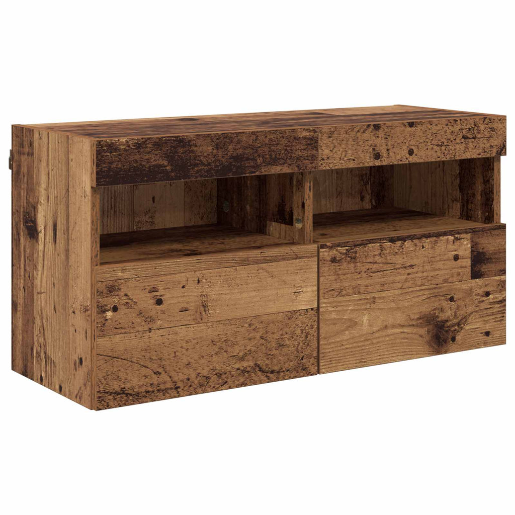 Unidad de Pared para TV 4 pcs Madera vieja Madera de ingeniería
