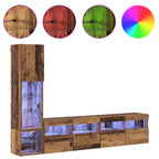 Unidad de Pared para TV 4 pcs Madera vieja Madera de ingeniería