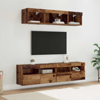 Unidades de TV de Pared con LED con LED 5 pcs Madera Vieja