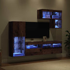 Unidades de pared para TV 6 pcs Madera vieja