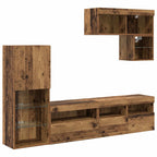 Unidades de pared para TV 6 pcs Madera vieja