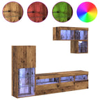 Unidades de pared para TV 6 pcs Madera vieja