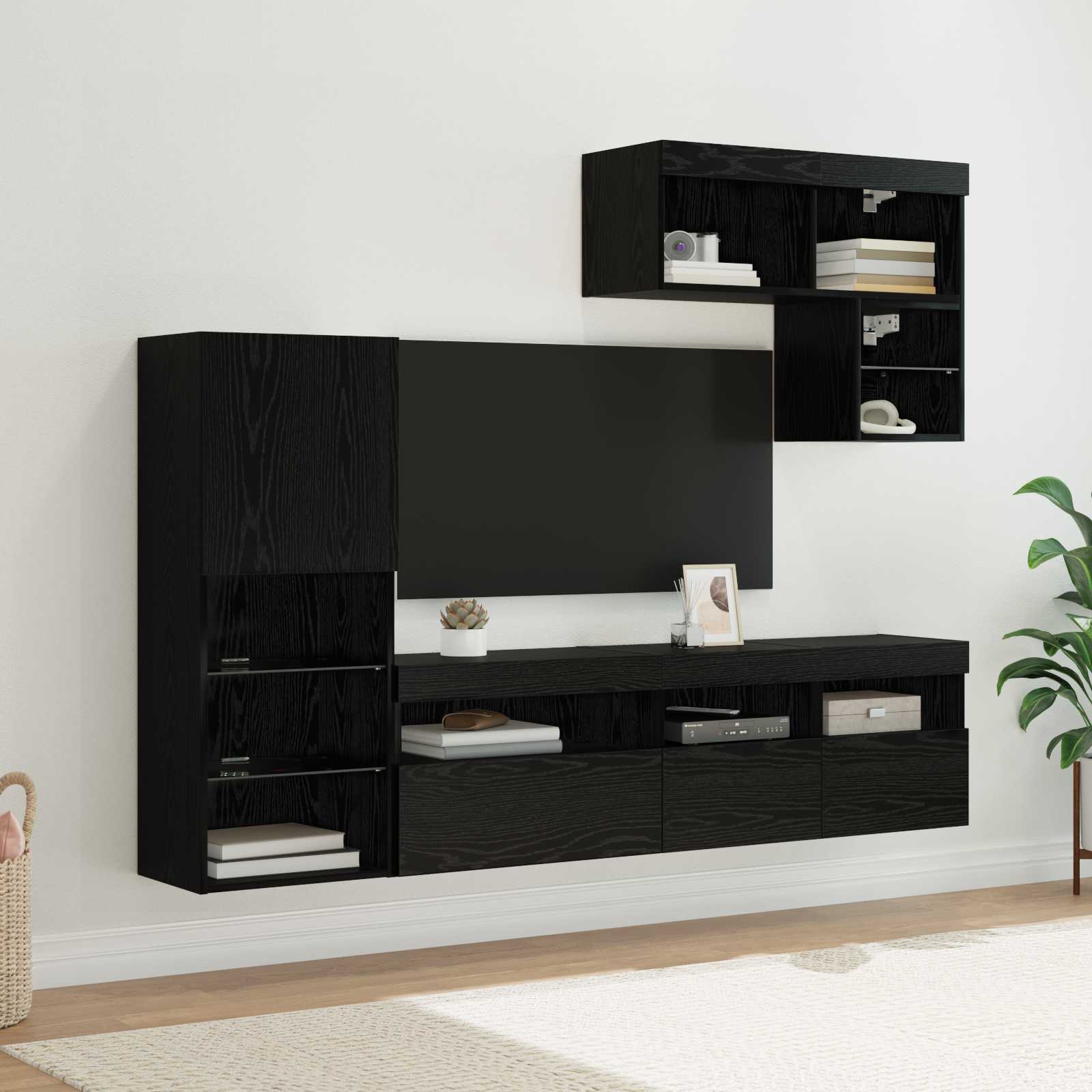 TV wall units 6 pcs Old wood