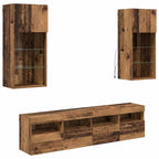 Unidades de TV de Pared con LED 5 pcs Madera Vieja
