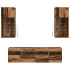 Unidades de TV de Pared con LED 5 pcs Madera Vieja