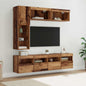 TV Cabinet with 7 LED lights Old wood Engineered wood