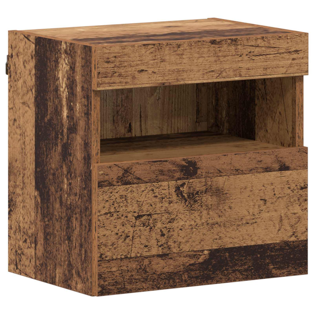 Mueble de TV con LED 7 pcs Madera vieja Madera de ingeniería