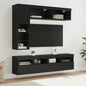 TV Cabinet with 7 LED lights Old wood Engineered wood