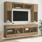 Conjunto de mueble para TV de pared 4 pcs brillante