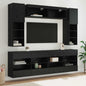 Conjunto de mueble para TV de pared 4 pcs brillante