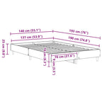 Estructura de cama 137 x 190 cm Madera de ingeniería