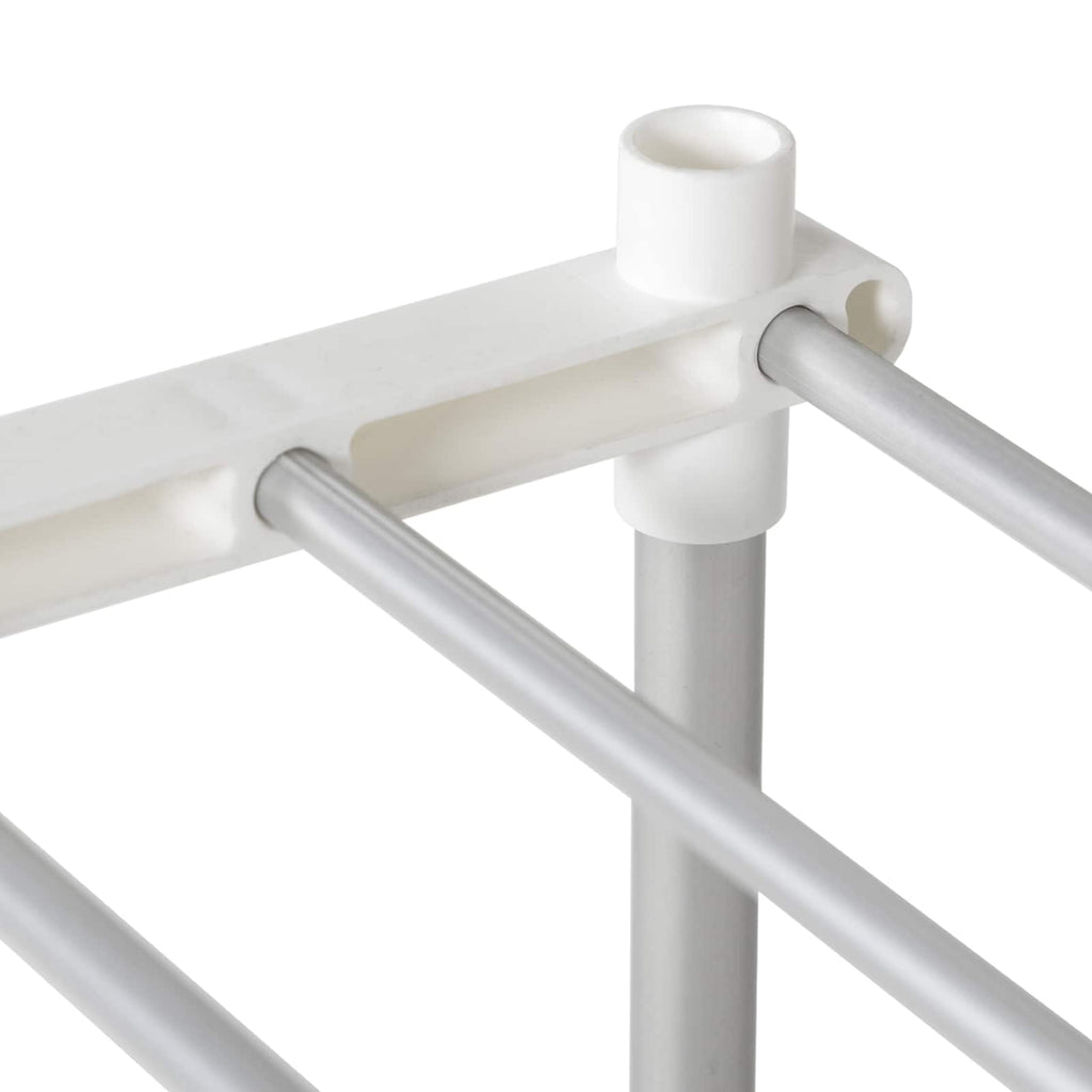 Estante tubular con almacenamiento 129 x 27 x 132 cm Aluminio