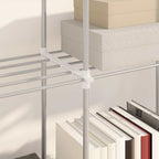 Estante tubular con almacenamiento 129 x 27 x 132 cm Aluminio