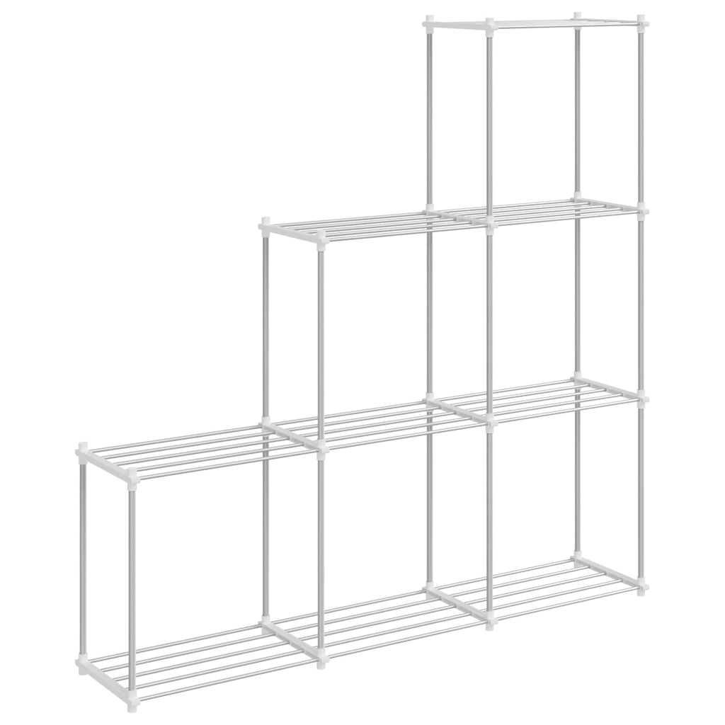 Estante tubular con almacenamiento 129 x 27 x 132 cm Aluminio