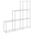 Estante tubular con almacenamiento 129 x 27 x 132 cm Aluminio