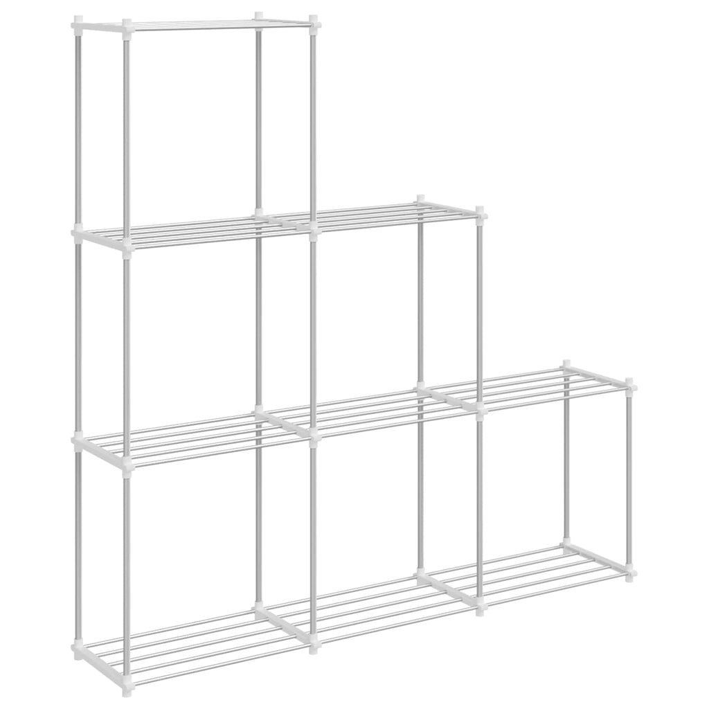 Estante tubular con almacenamiento 129 x 27 x 132 cm Aluminio