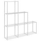 Estante tubular con almacenamiento 129 x 27 x 132 cm Aluminio