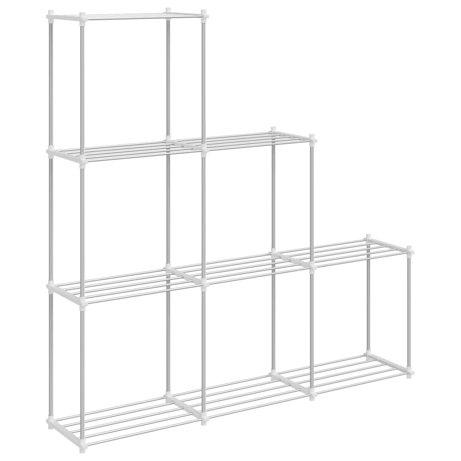 Estante tubular con almacenamiento 129 x 27 x 132 cm Aluminio