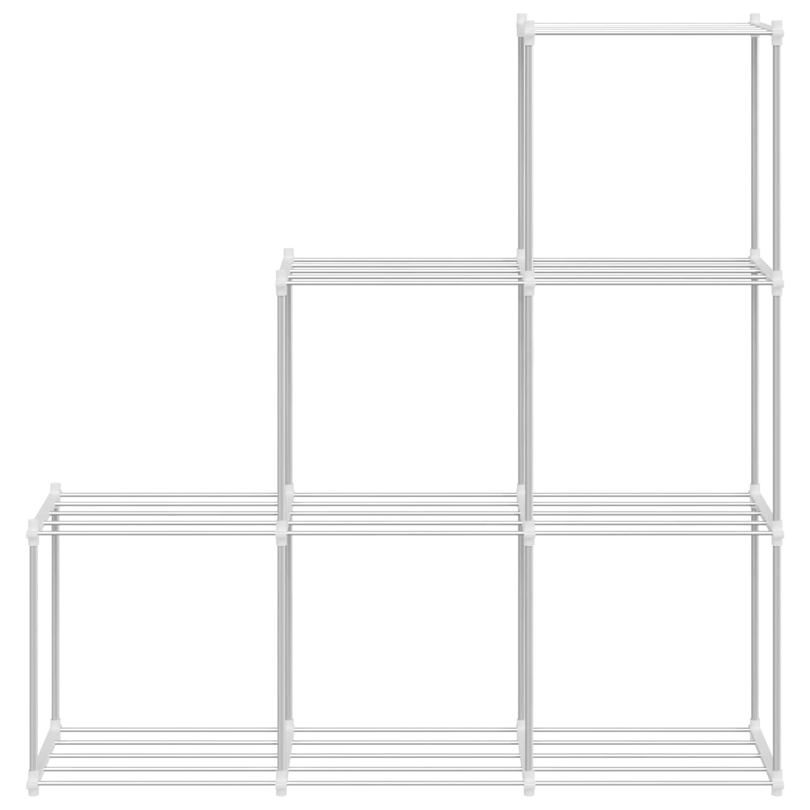 Estante tubular con almacenamiento 129 x 27 x 132 cm Aluminio