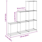 Estante tubular con almacenamiento 129 x 27 x 132 cm Aluminio