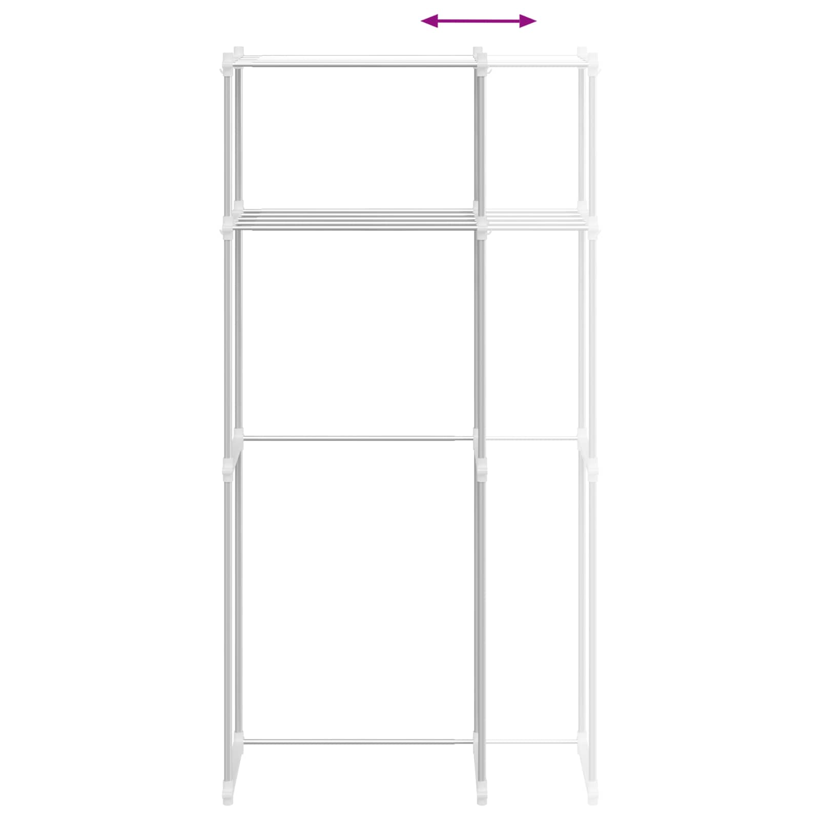 Estante para lavadora 70 x 27 x 136 cm Aluminio