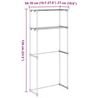 Estante para lavadora 70 x 27 x 136 cm Aluminio