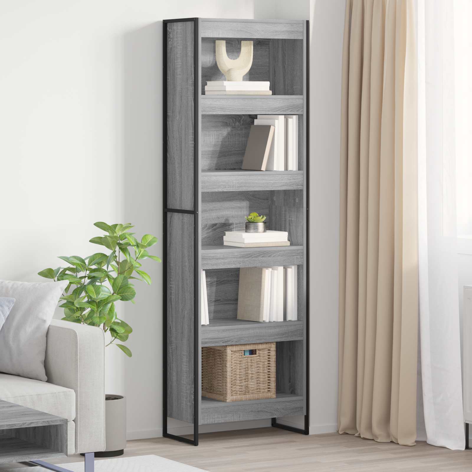 Estantería para libros 2 pcs Gris Sonoma 60 x 30 x 189,5 cm