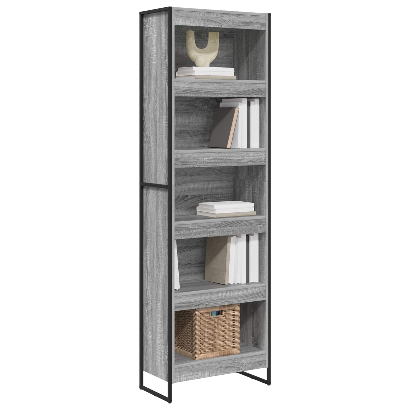 Estantería para libros 2 pcs Gris Sonoma 60 x 30 x 189,5 cm