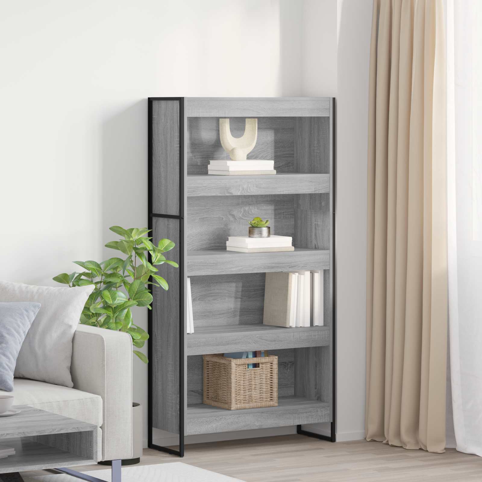 Estantería para libros 2 pcs Gris Sonoma 60 x 30 x 189,5 cm