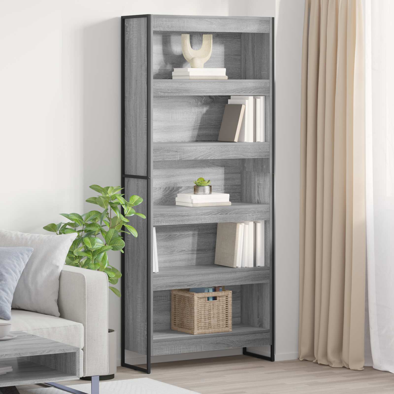 Estantería para libros 2 pcs Gris Sonoma 60 x 30 x 189,5 cm