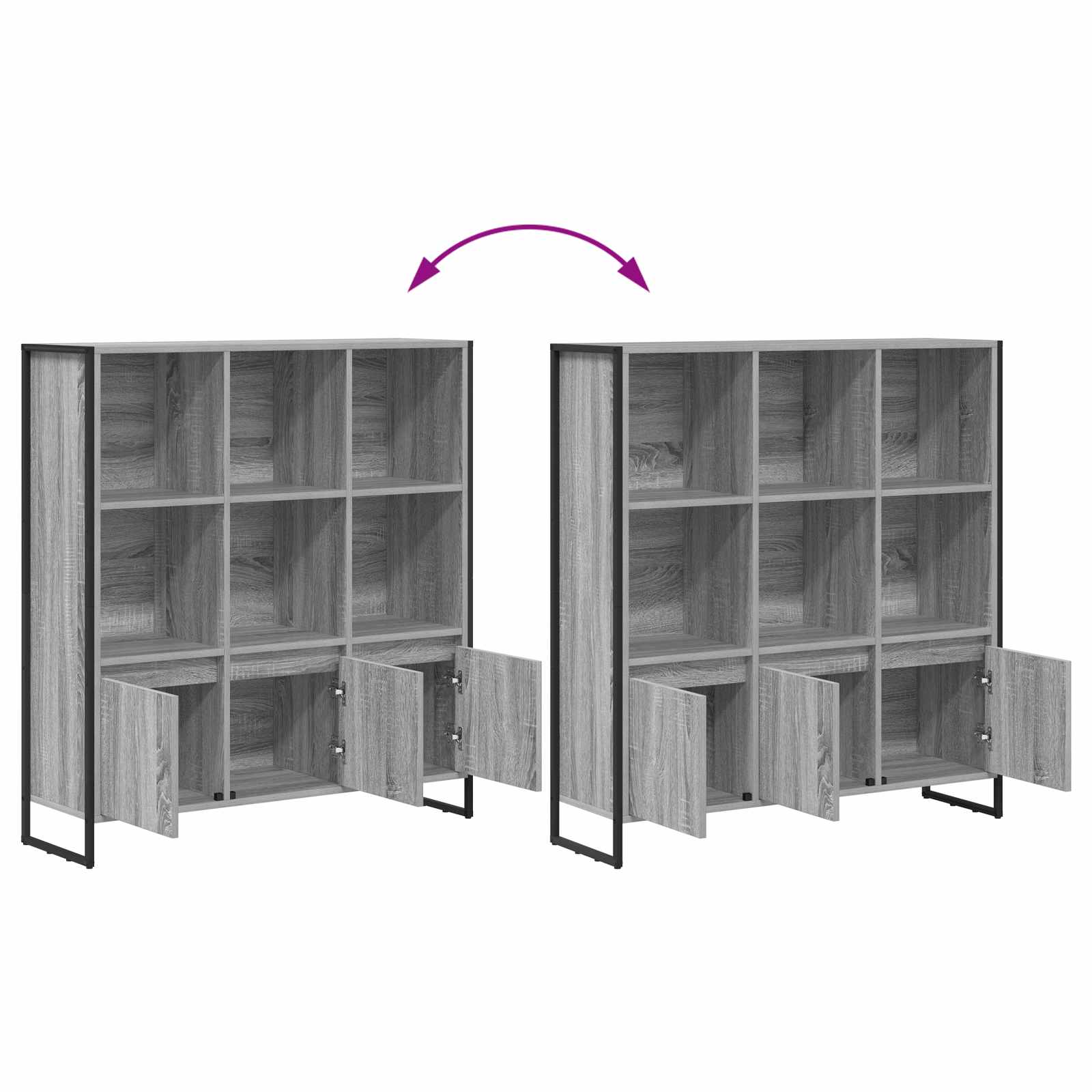 Estantería para libros 2 pcs Gris Sonoma 99,5 x 30 x 108 cm