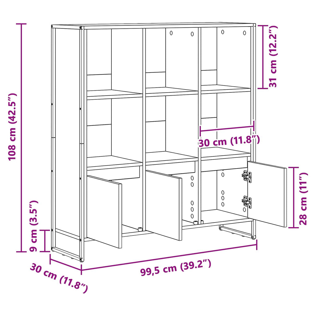 Estantería para libros 2 pcs Gris Sonoma 99,5 x 30 x 108 cm