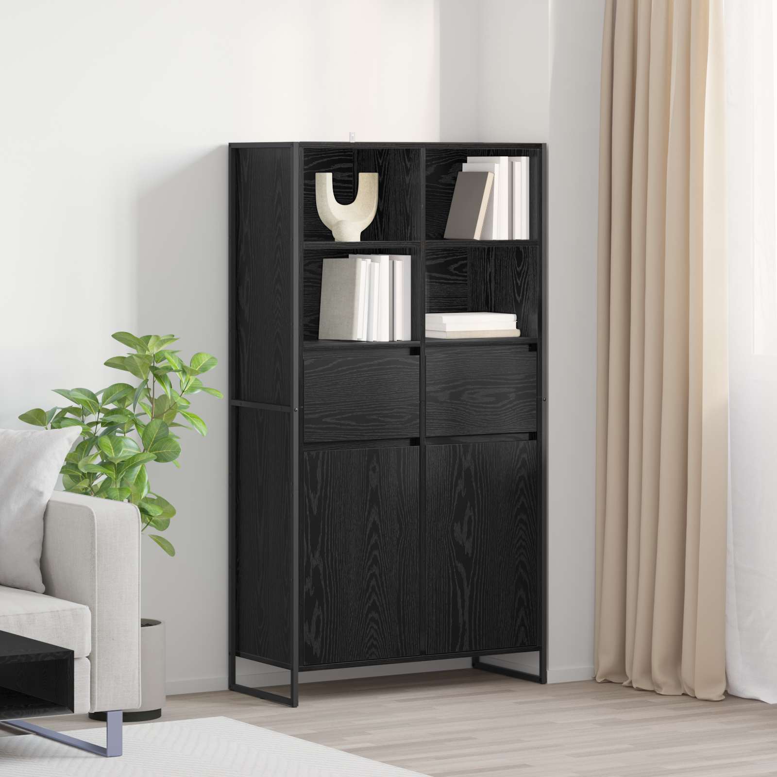 Display Cabinet 2 pcs Sonoma 81 x 36 x 150.5 cm Plywood