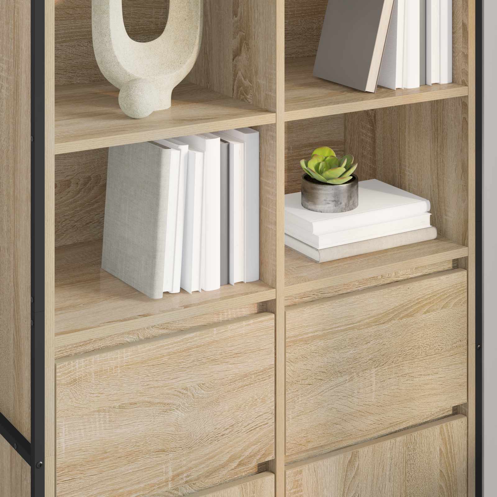Vitrina 2 pcs Sonoma 81 x 36 x 150.5 cm Madera contrachapada