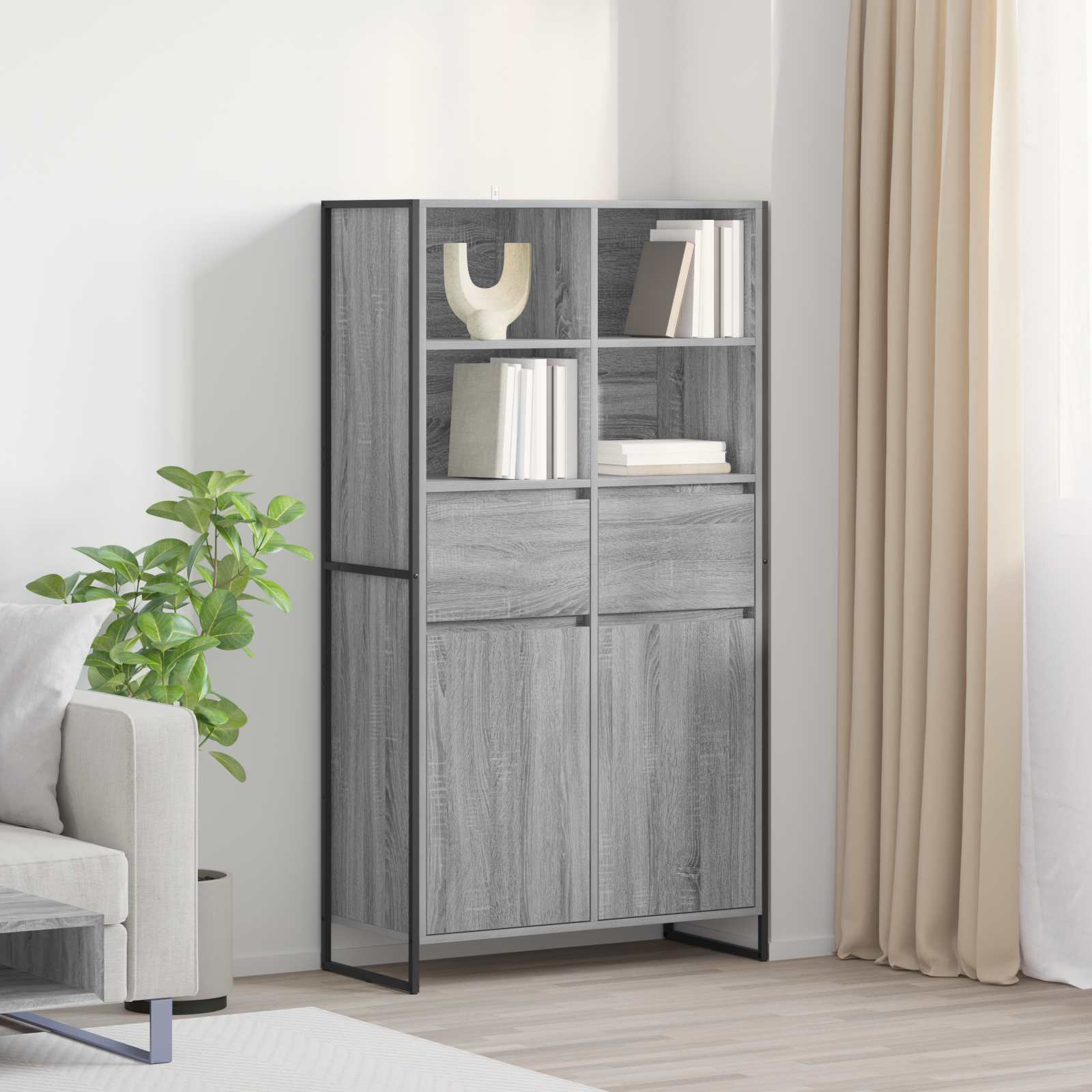 Display Cabinet 2 pcs Sonoma 81 x 36 x 150.5 cm Plywood