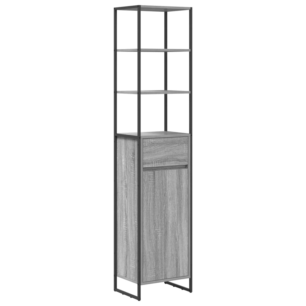 Juego de muebles de baño Gris Sonoma Madera de ingeniería