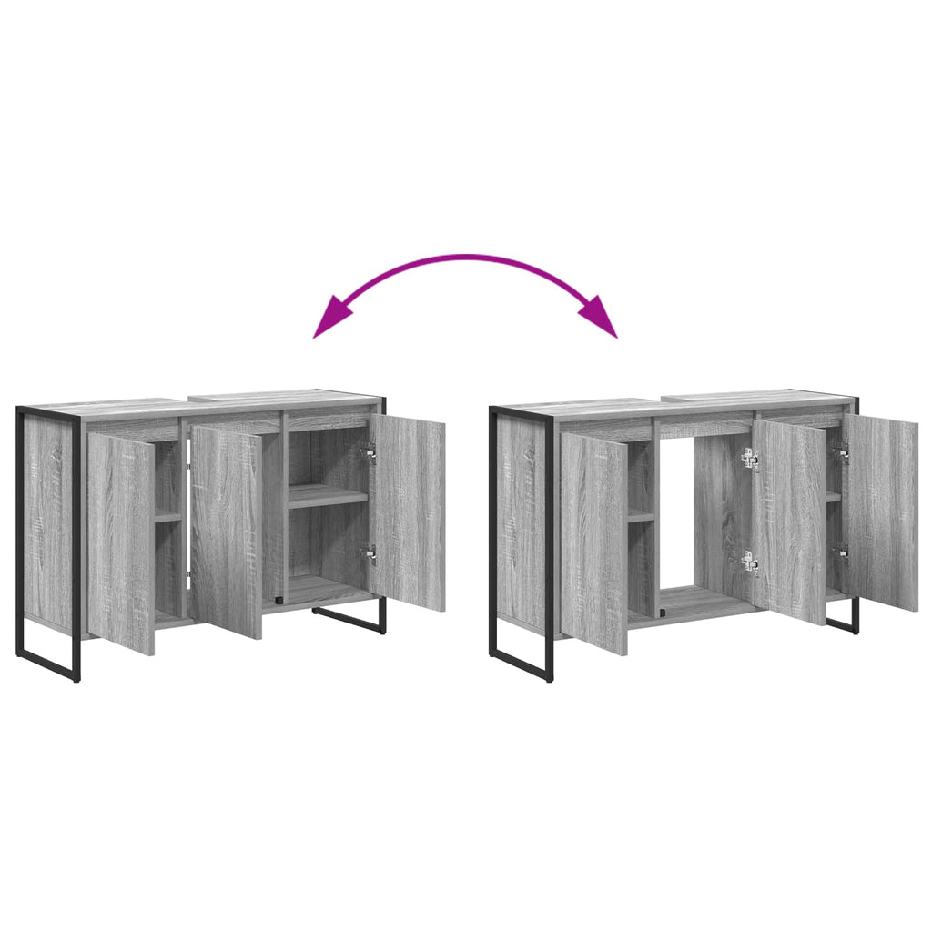 Juego de muebles de baño Gris Sonoma Madera de ingeniería