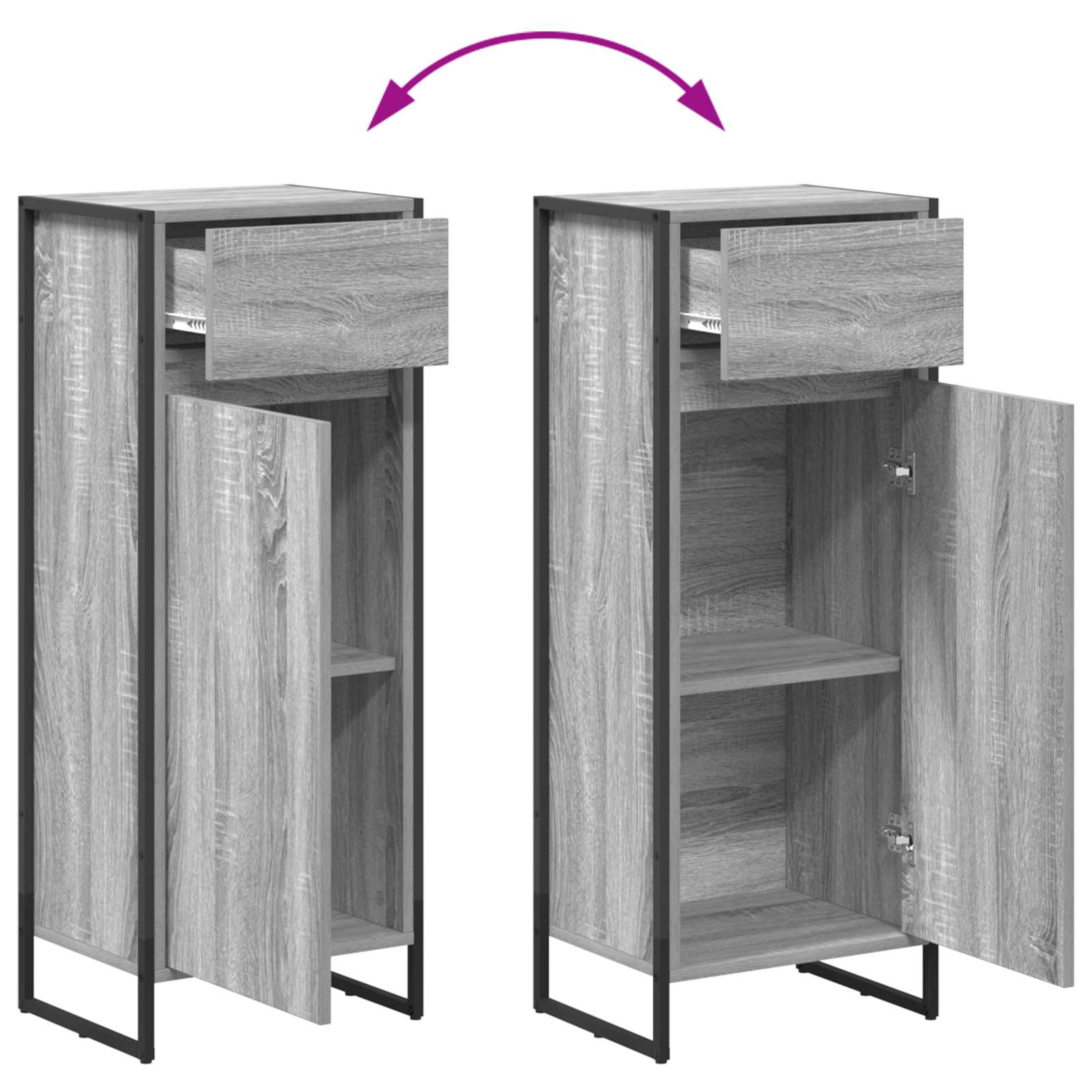 Juego de muebles de baño Gris Sonoma Madera de ingeniería