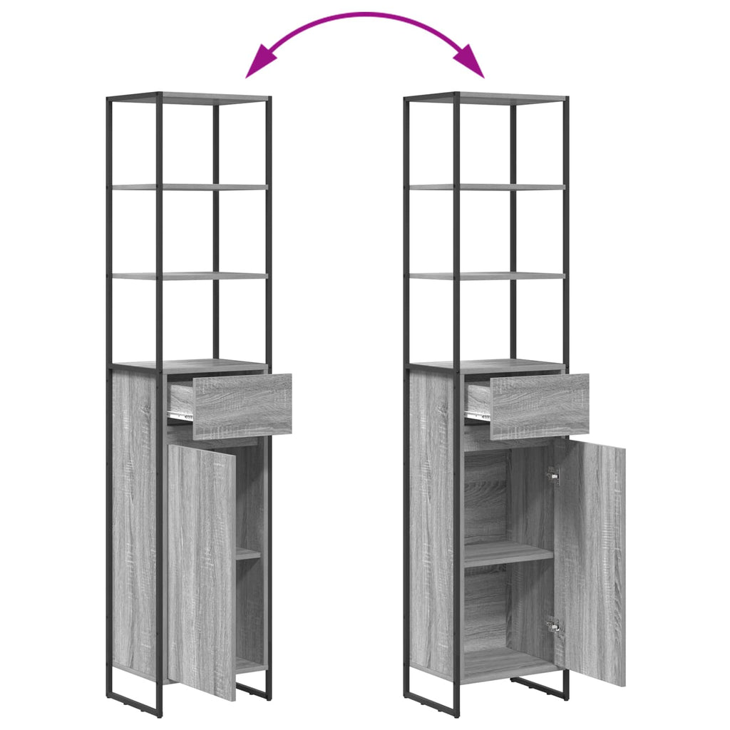 Juego de muebles de baño Gris Sonoma Madera de ingeniería