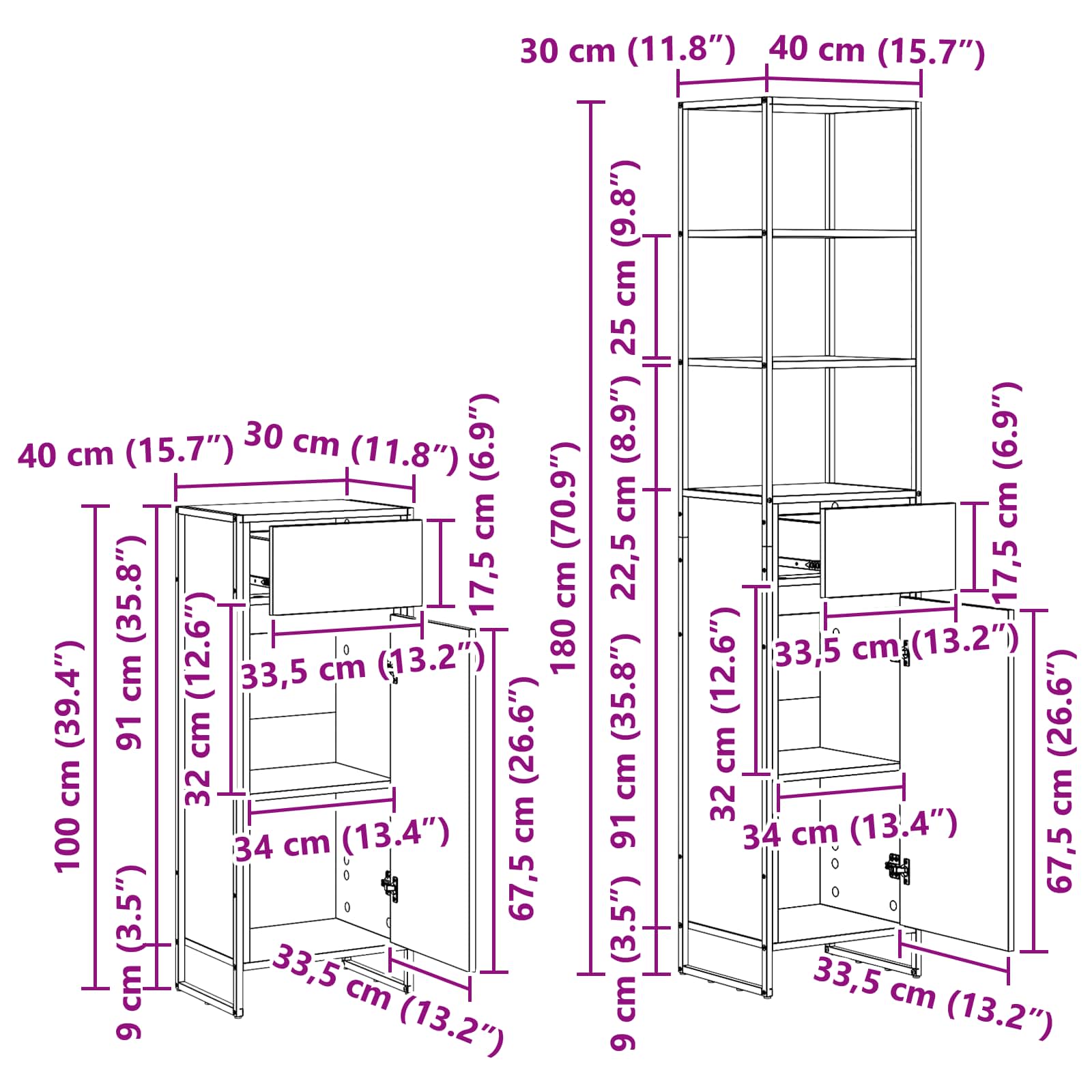 Juego de muebles de baño Gris Sonoma Madera de ingeniería