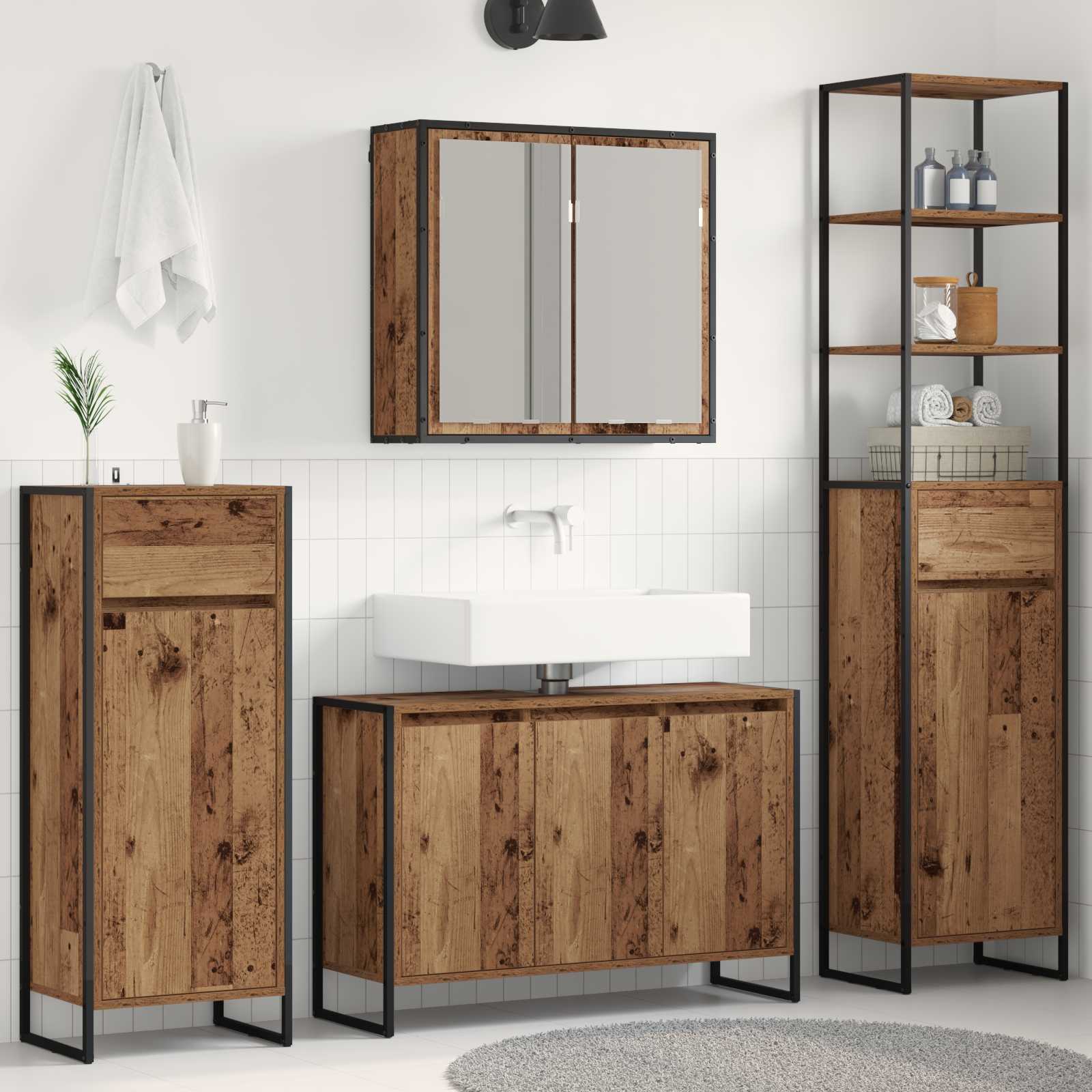 Juego de muebles de baño Gris Sonoma Madera de ingeniería