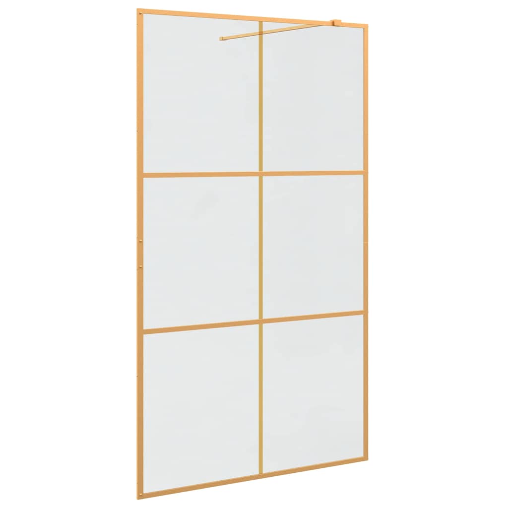 Pared de Ducha Walk-in Dorado 115 x 195 cm vidrio templado
