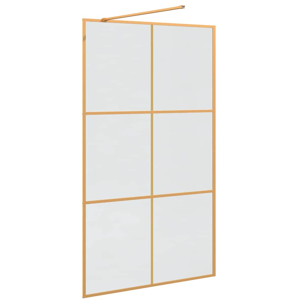 Pared de Ducha Walk-in Dorado 115 x 195 cm vidrio templado