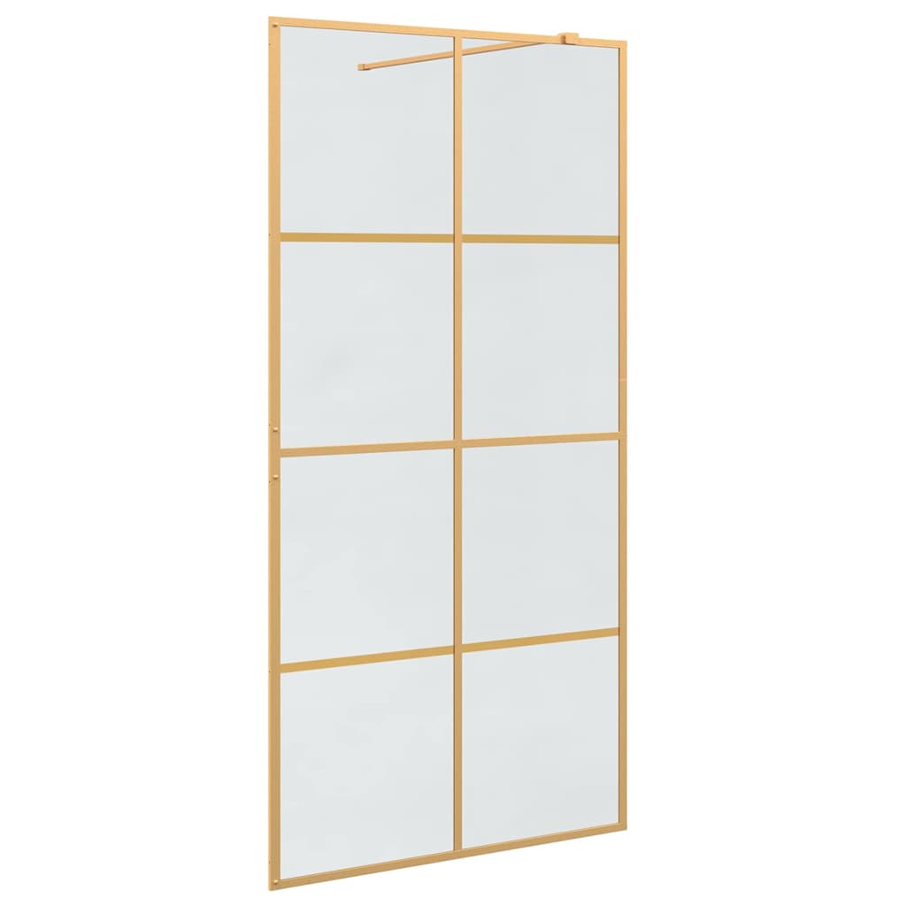 Pared de Ducha Walk-in Dorado 100 x 195 cm vidrio templado