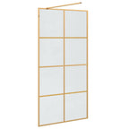 Pared de Ducha Walk-in Dorado 100 x 195 cm vidrio templado