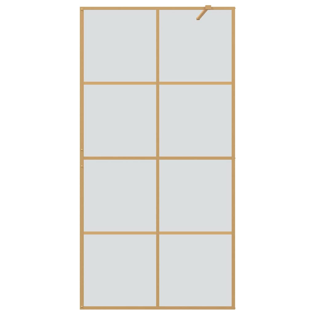 Pared de Ducha Walk-in Dorado 100 x 195 cm vidrio templado