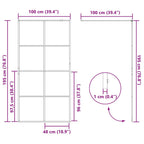 Pared de Ducha Walk-in Dorado 100 x 195 cm vidrio templado