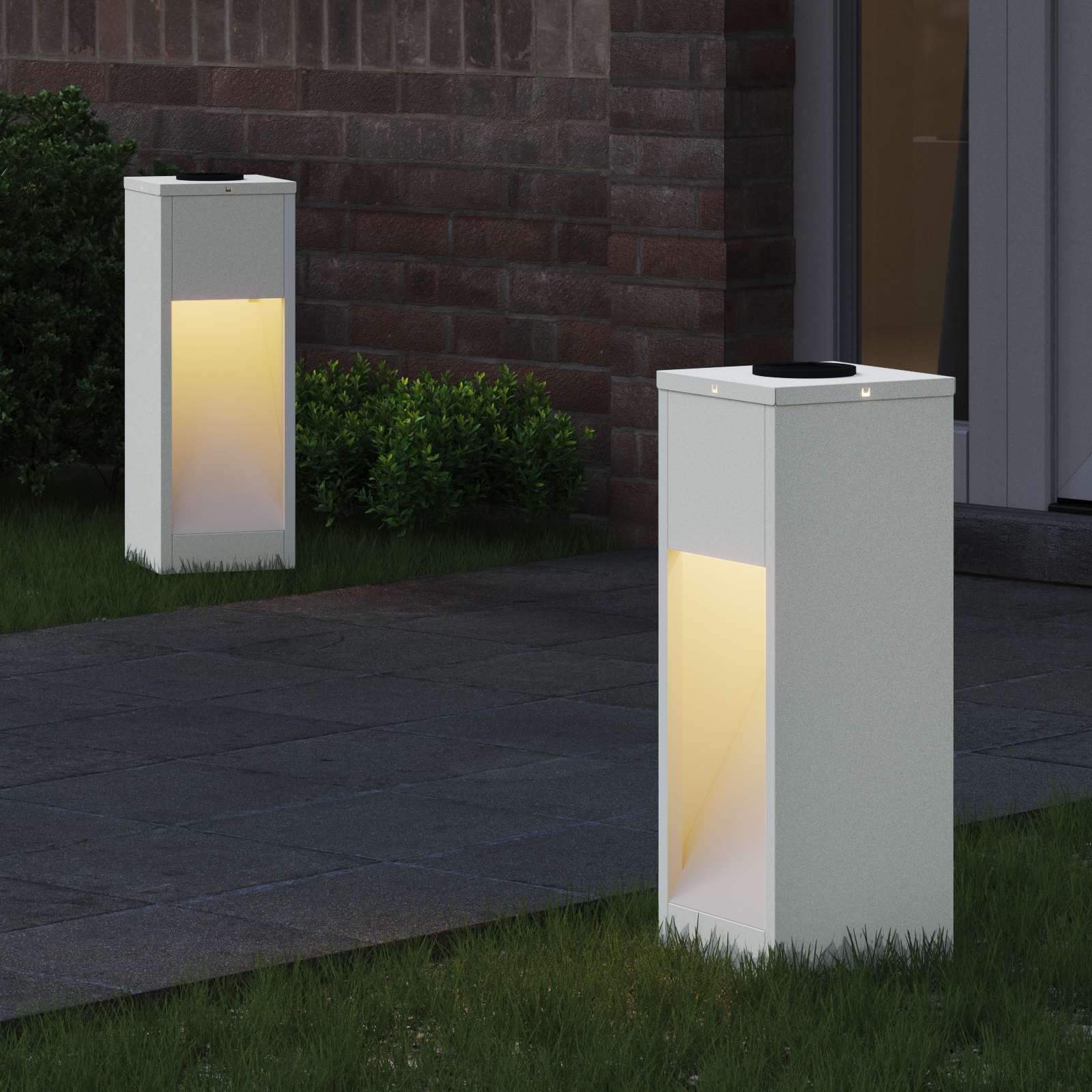 Luz de Sendero LED Solar 2 pcs Acero laminado en frío