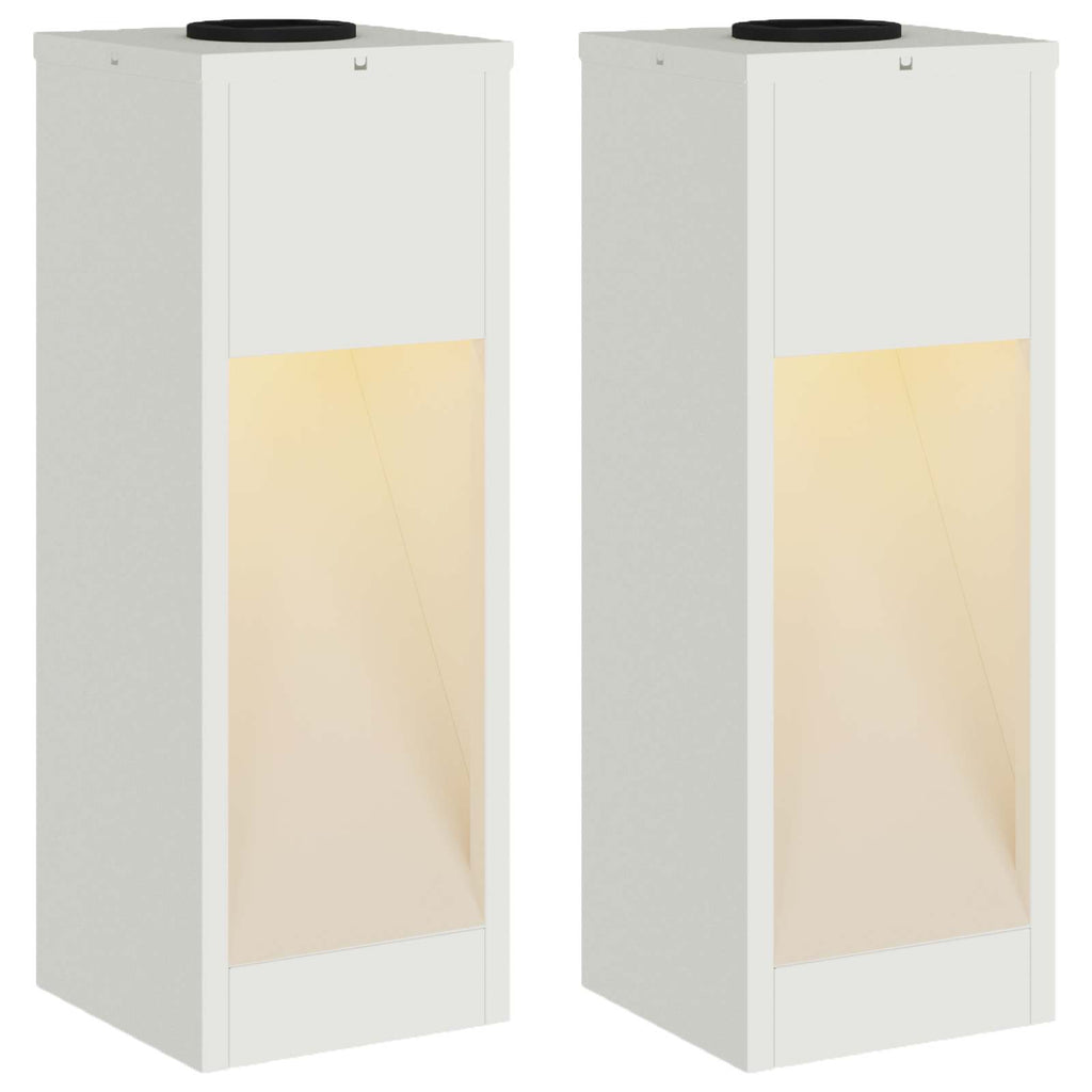 Luz de Sendero LED Solar 2 pcs Acero laminado en frío
