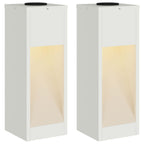Luz de Sendero LED Solar 2 pcs Acero laminado en frío